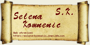 Selena Komnenić vizit kartica